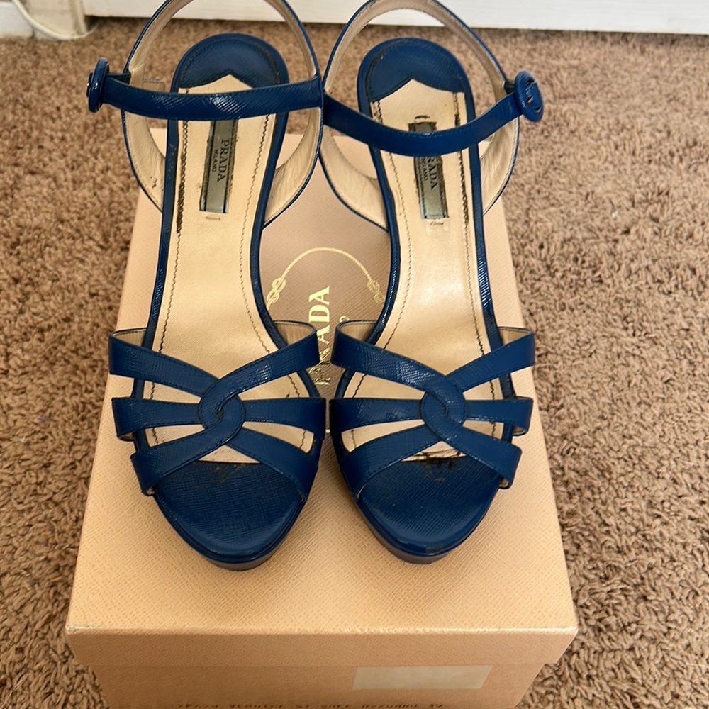 Authentic Blue Prada strappy heels - size 39